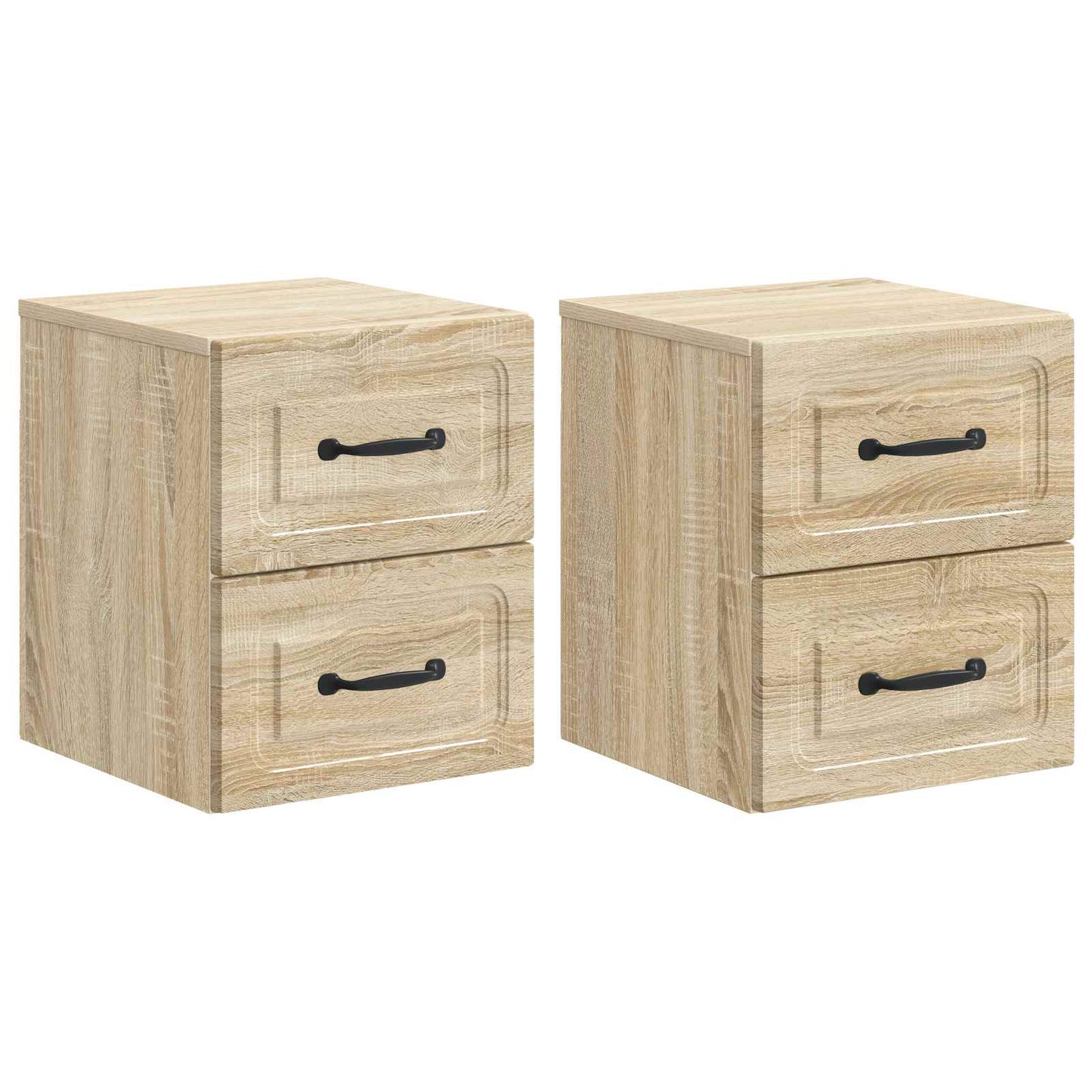 Mobiletto da notte a muro 2 pcs Rovere Sonoma 34,5 x 33 x 40 cm