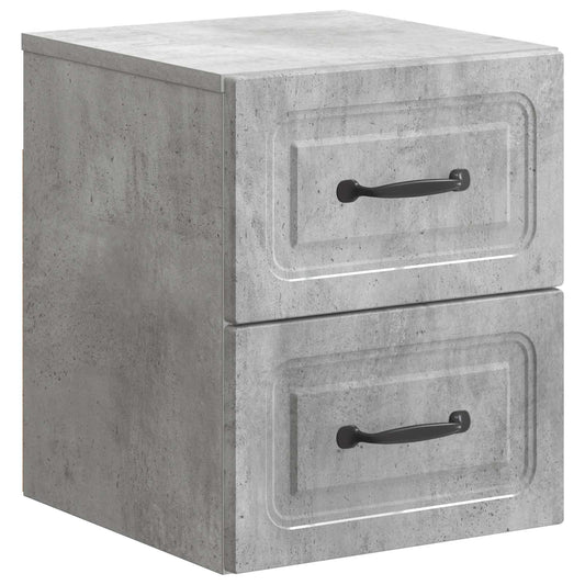 Mobiletto da notte a muro Grigio Cemento 34,5 x 33 x 40 cm