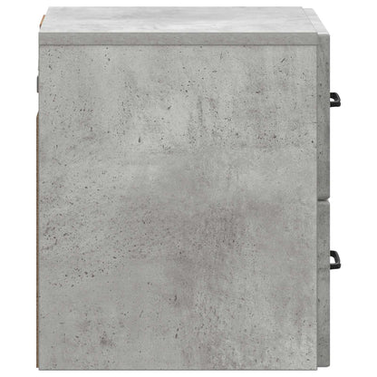 Mobiletto da notte a muro Grigio Cemento 34,5 x 33 x 40 cm