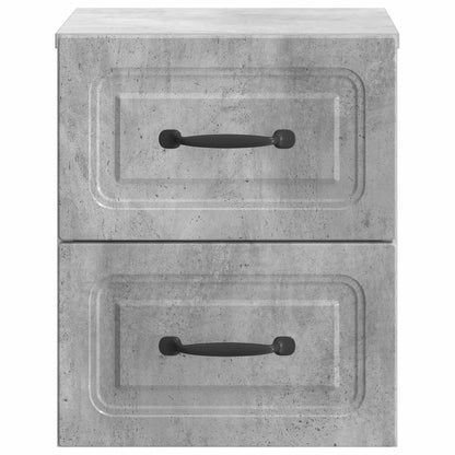 Mobiletto da notte a muro con cassetto 2 pcs Grigio Cemento