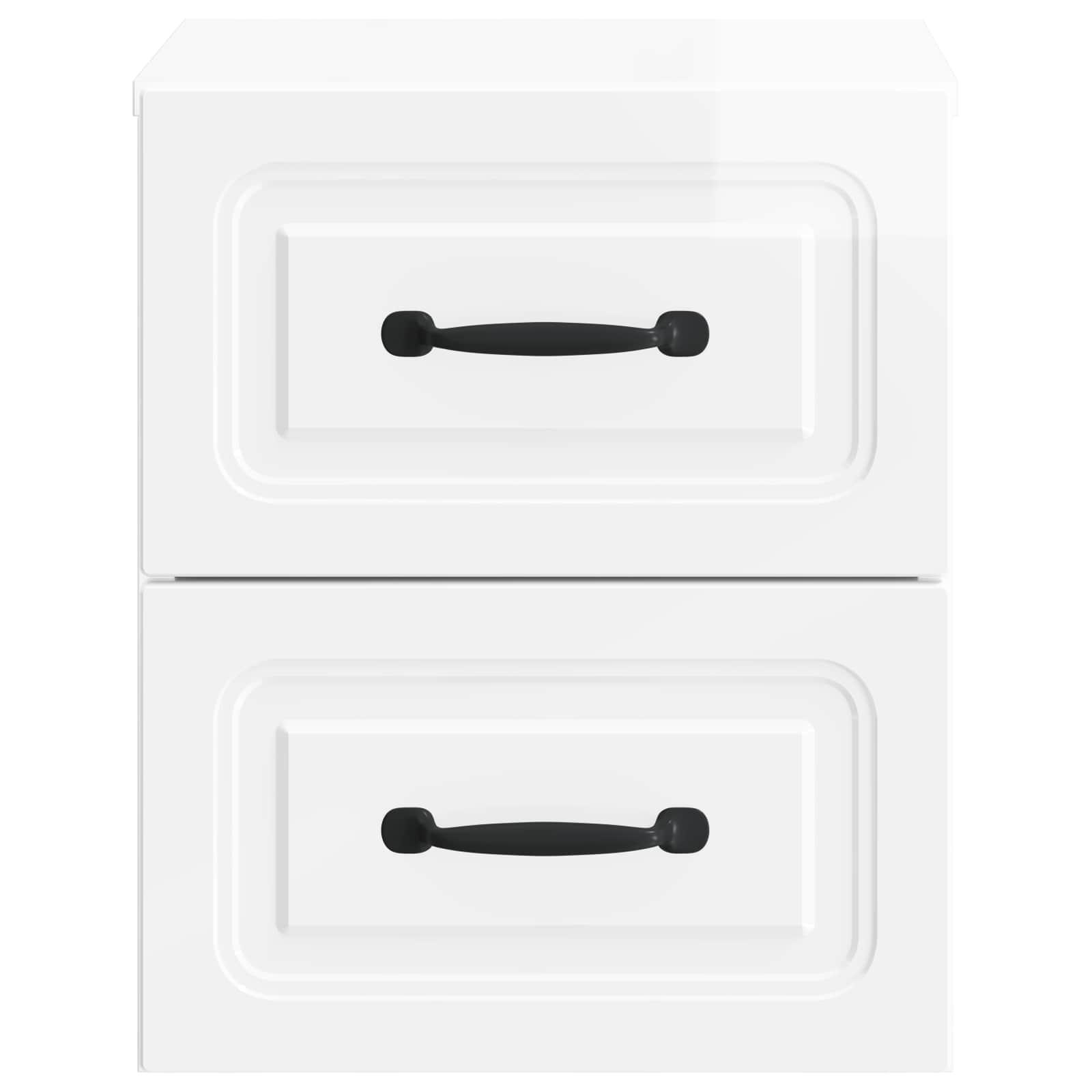 Mobiletto da notte a muro Bianco Lucido 34,5 x 33 x 40 cm | homemem39