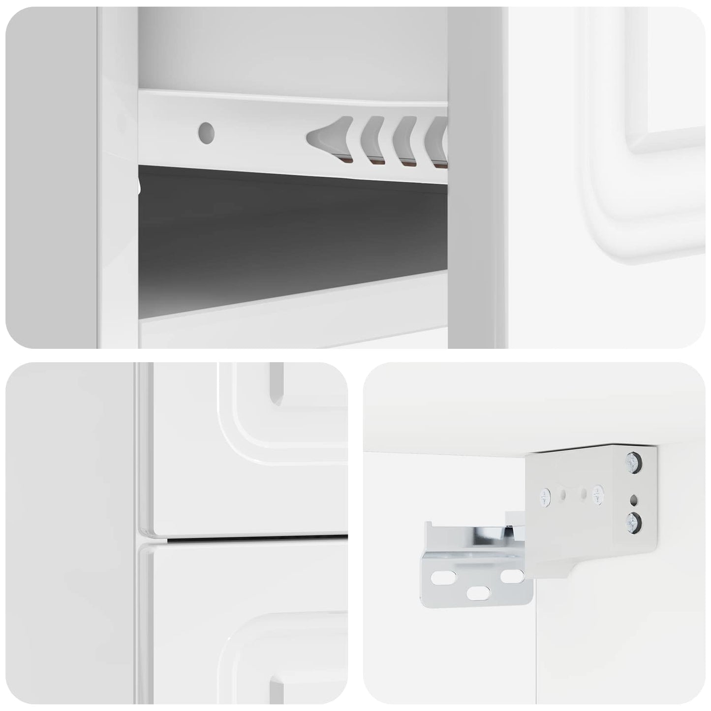 Mobiletto da notte a muro 2 pcs Bianco Lucido 34,5 x 33 x 40 cm | homemem39
