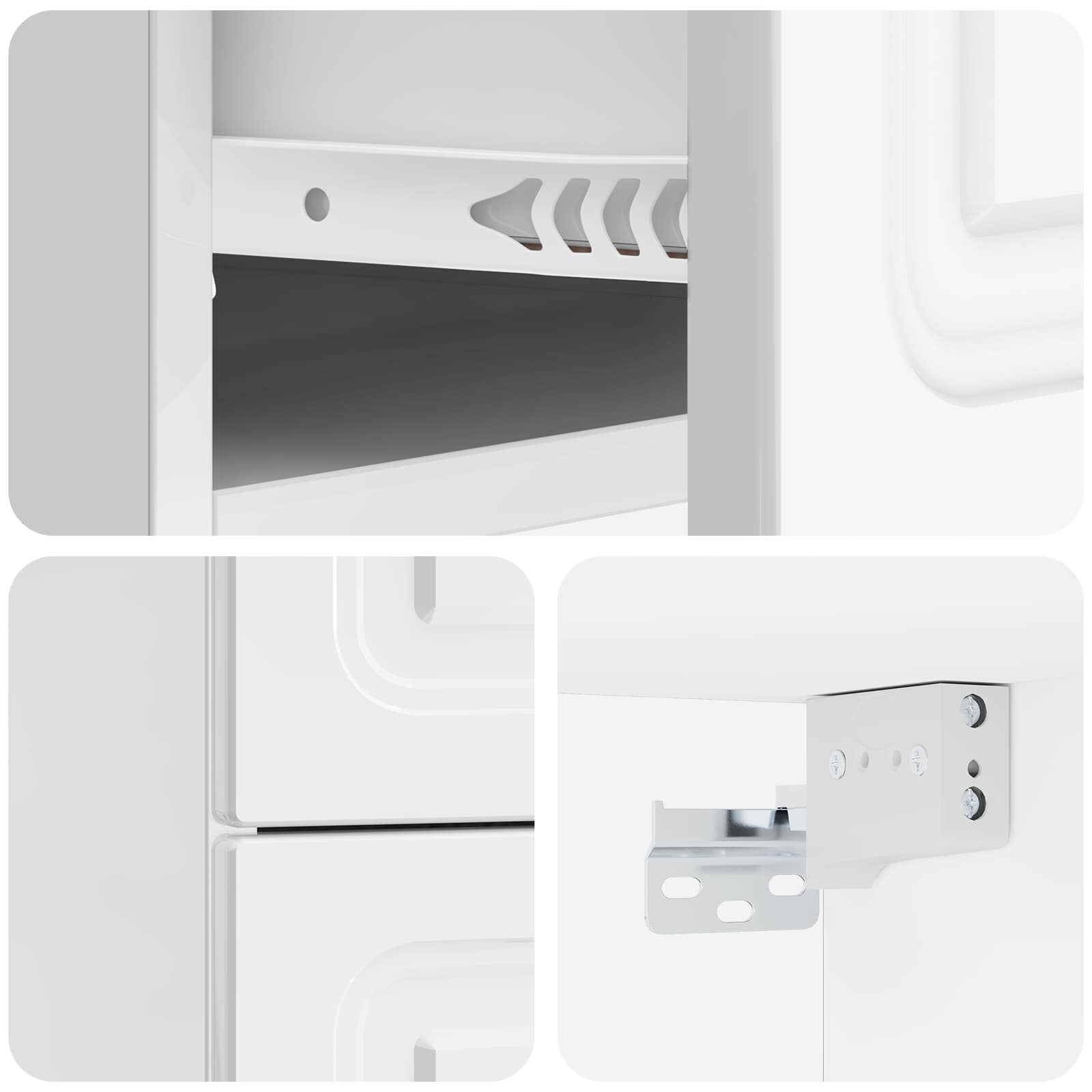 Mobiletto da notte a muro 2 pcs Bianco Lucido 34,5 x 33 x 40 cm | homemem39