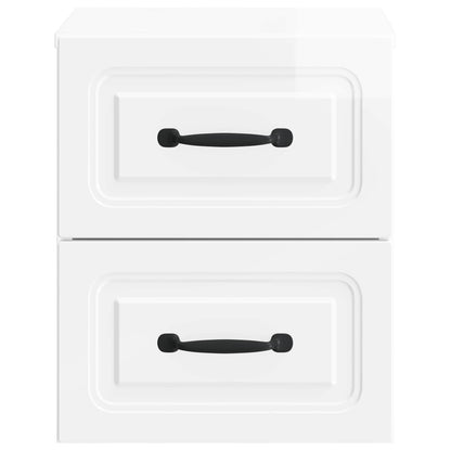 Mobiletto da notte a muro 2 pcs Bianco Lucido 34,5 x 33 x 40 cm | homemem39