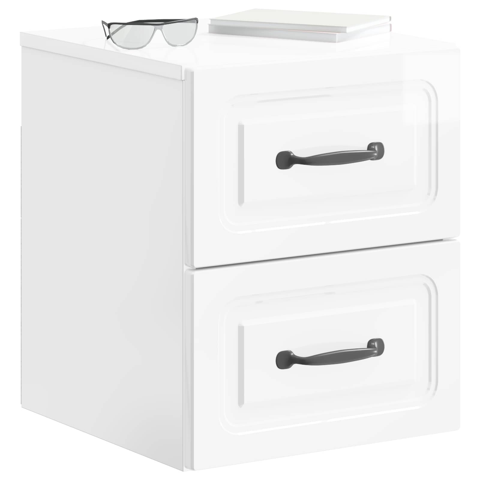 Mobiletto da notte a muro 2 pcs Bianco Lucido 34,5 x 33 x 40 cm | homemem39