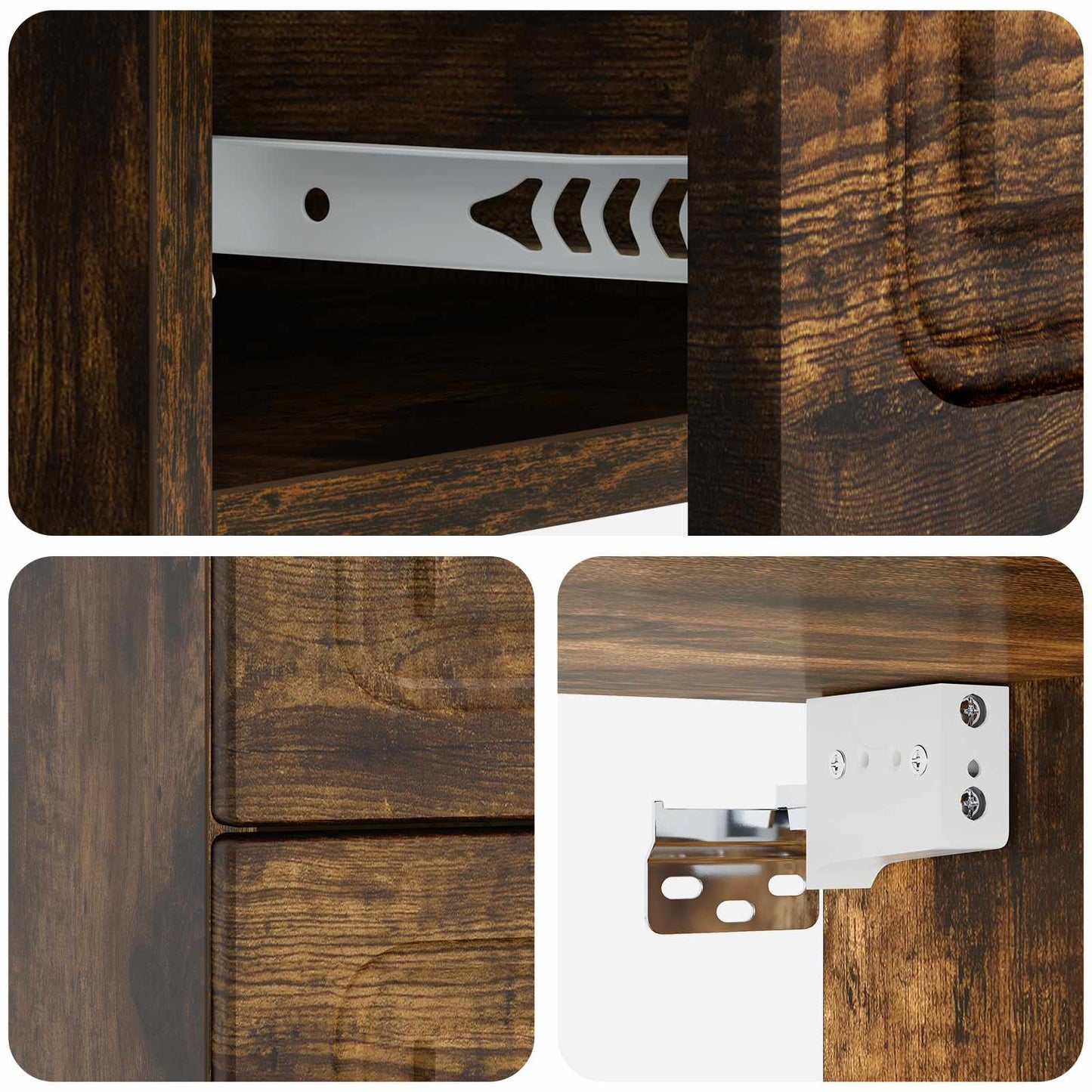Mobiletto da notte a muro 2 pcs Rovere Fumo 34,5 x 33 x 40 cm | homemem39