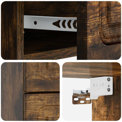 Mobiletto da notte a muro 2 pcs Rovere Fumo 34,5 x 33 x 40 cm | homemem39