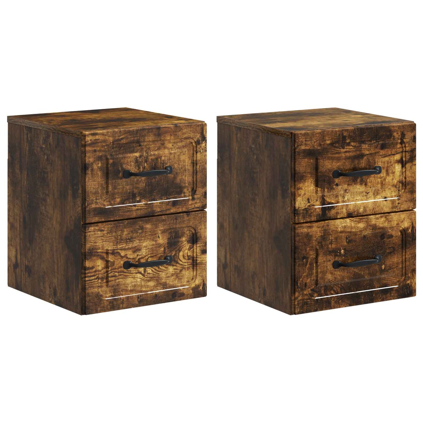 Mobiletto da notte a muro 2 pcs Rovere Fumo 34,5 x 33 x 40 cm | homemem39