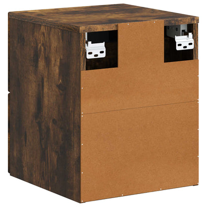 Mobiletto da notte a muro 2 pcs Rovere Fumo 34,5 x 33 x 40 cm | homemem39