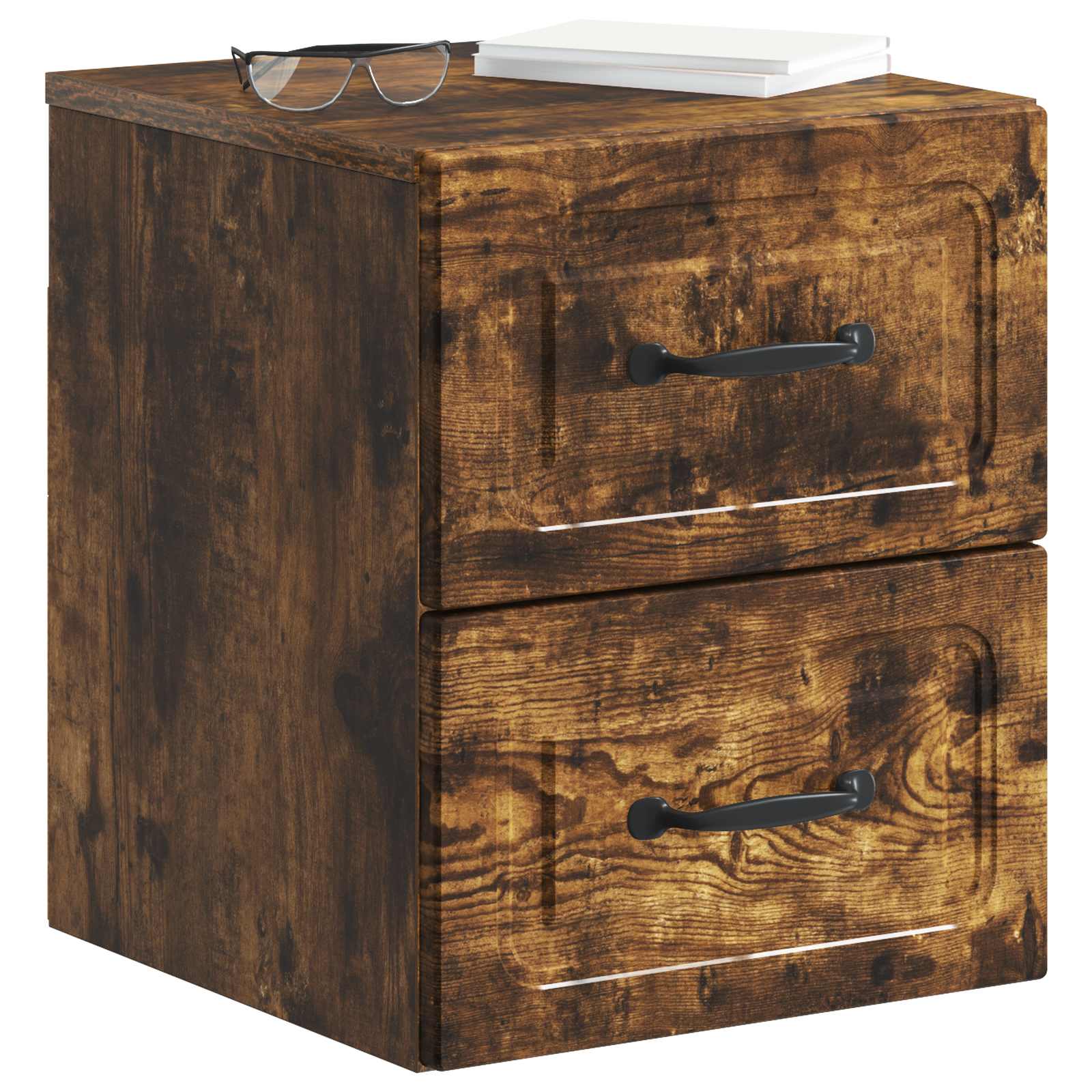 Mobiletto da notte a muro 2 pcs Rovere Fumo 34,5 x 33 x 40 cm | homemem39