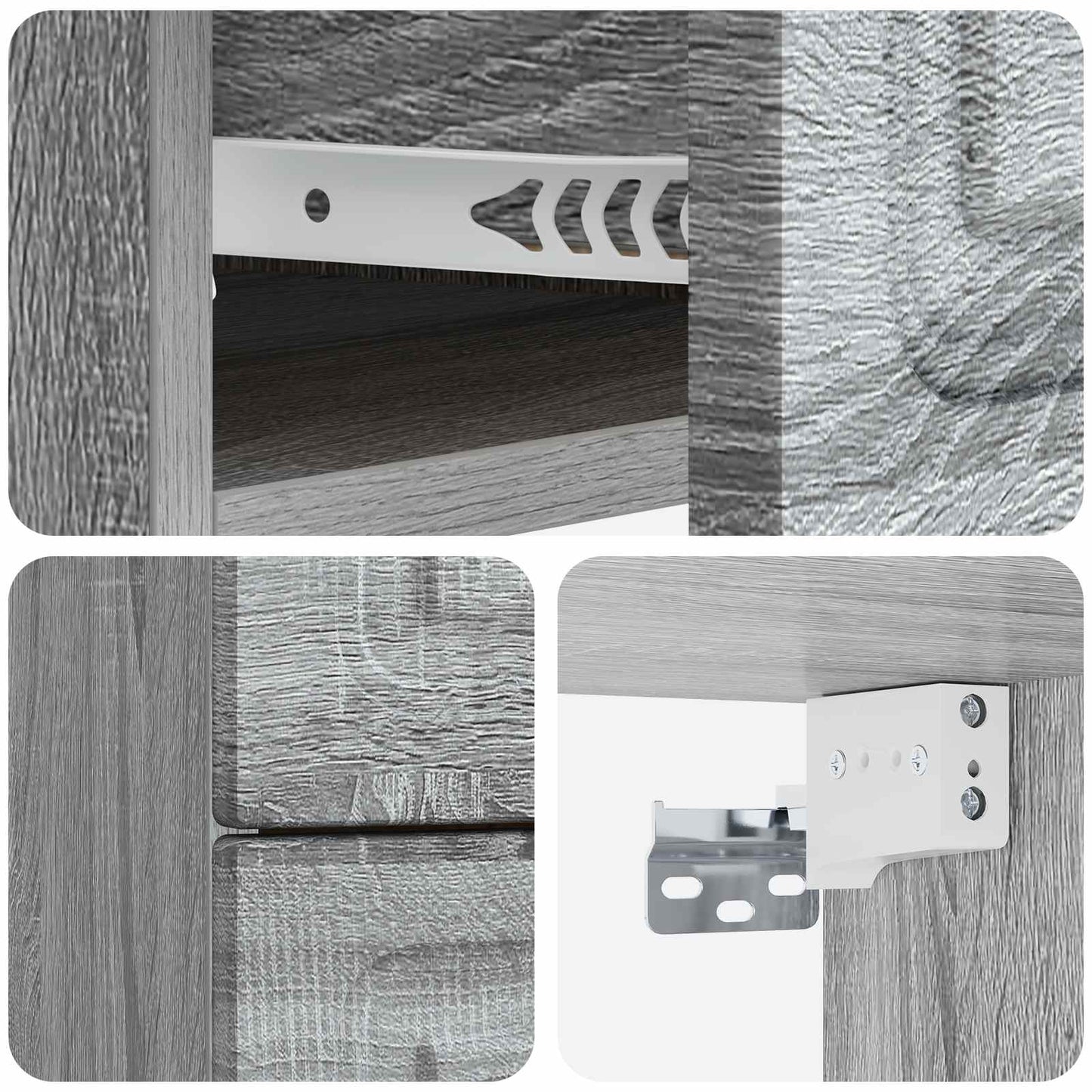 Mobiletto da notte a muro Grigio Sonoma 34,5 x 33 x 40 cm | homemem39