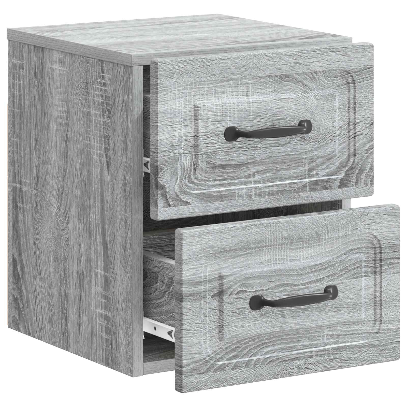 Mobiletto da notte a muro Grigio Sonoma 34,5 x 33 x 40 cm | homemem39