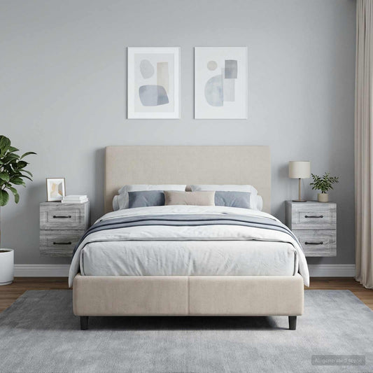 Mobiletto da notte a muro 2 pcs Grigio Sonoma 34,5 x 33 x 40 cm