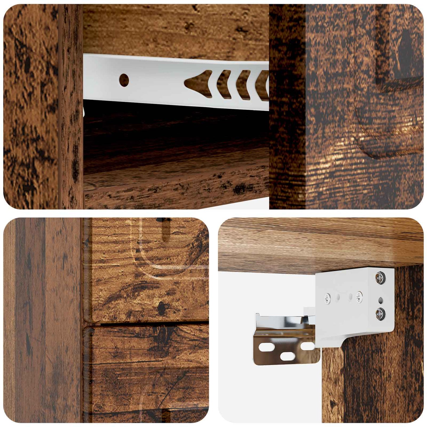 Mobiletto da notte a muro Legno antico 34,5 x 33 x 40 cm | homemem39