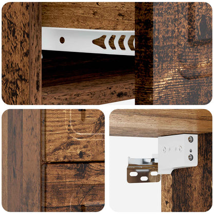 Mobiletto da notte a muro Legno antico 34,5 x 33 x 40 cm | homemem39
