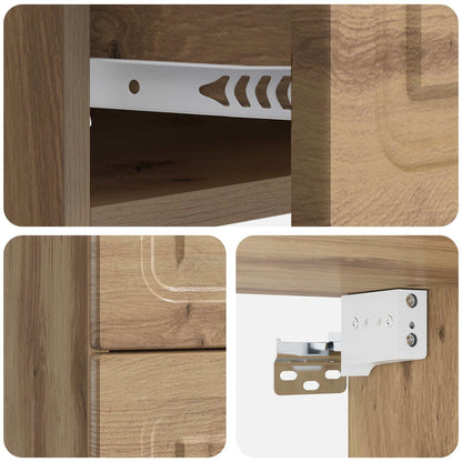Mobiletto da notte a muro con cassetto 2 pcs Rovere Artigianale | homemem39