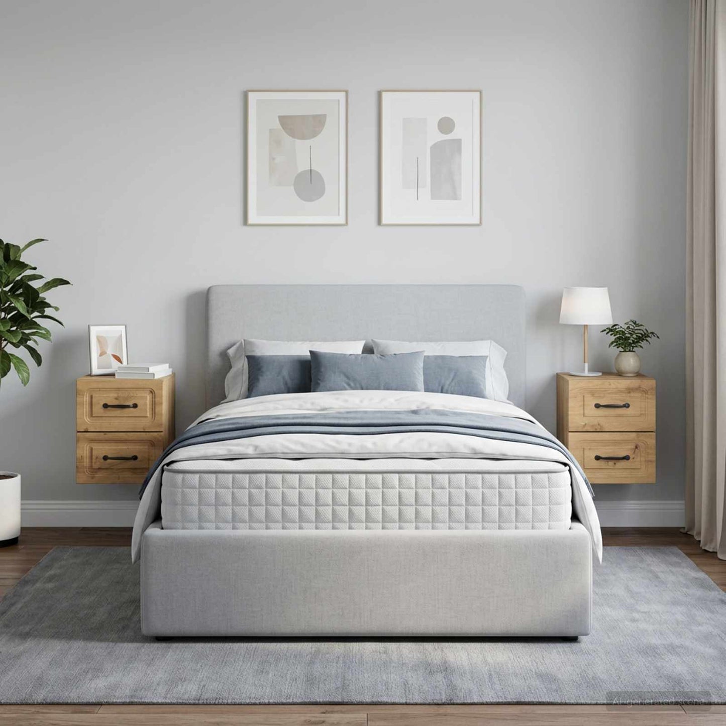 Mobiletto da notte a muro 2 pz Rovere Artigianale