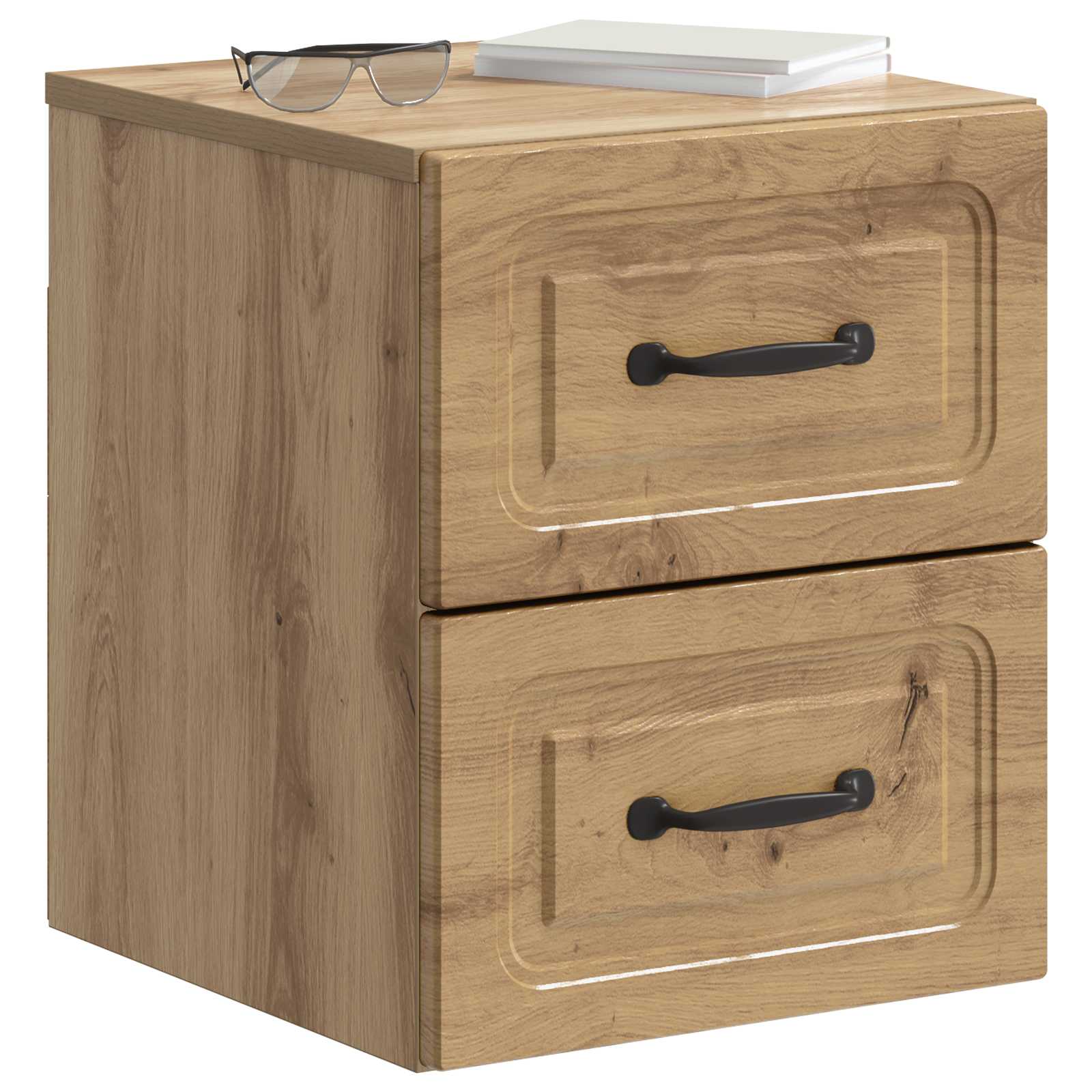 Mobiletto da notte a muro con cassetto 2 pcs Rovere Artigianale | homemem39