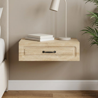 Tavolino da Parete Laterale Rovere Sonoma 59 x 34,5 x 17 cm