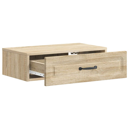 Tavolino da Parete Laterale Rovere Sonoma 59 x 34,5 x 17 cm
