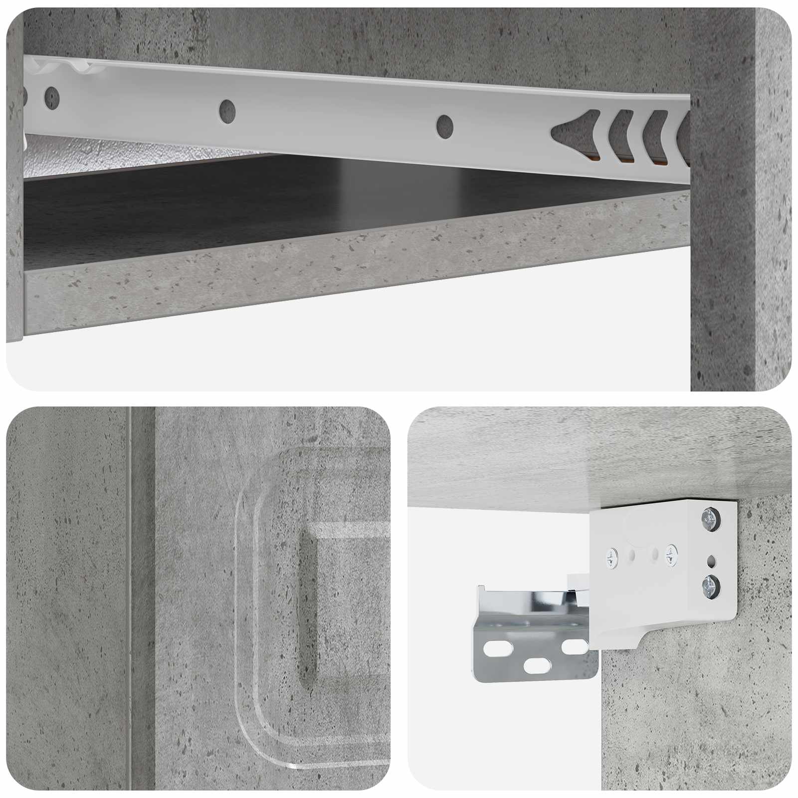 Tavolino da Parete Laterale Grigio Cemento 59 x 34,5 x 17 cm | homemem39