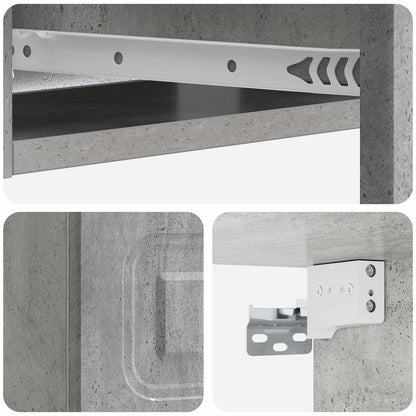 Tavolino da Parete Laterale Grigio Cemento 59 x 34,5 x 17 cm | homemem39