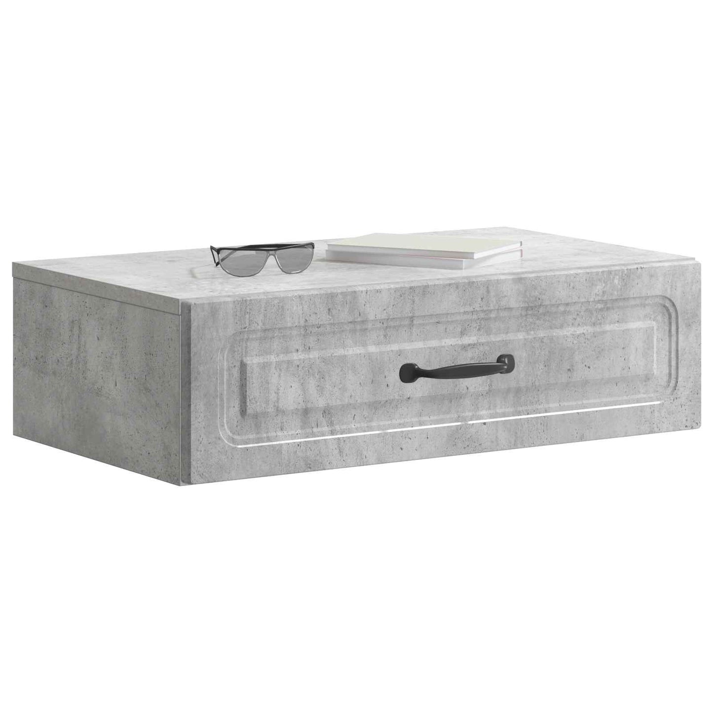 Tavolino da Parete Laterale Grigio Cemento 59 x 34,5 x 17 cm