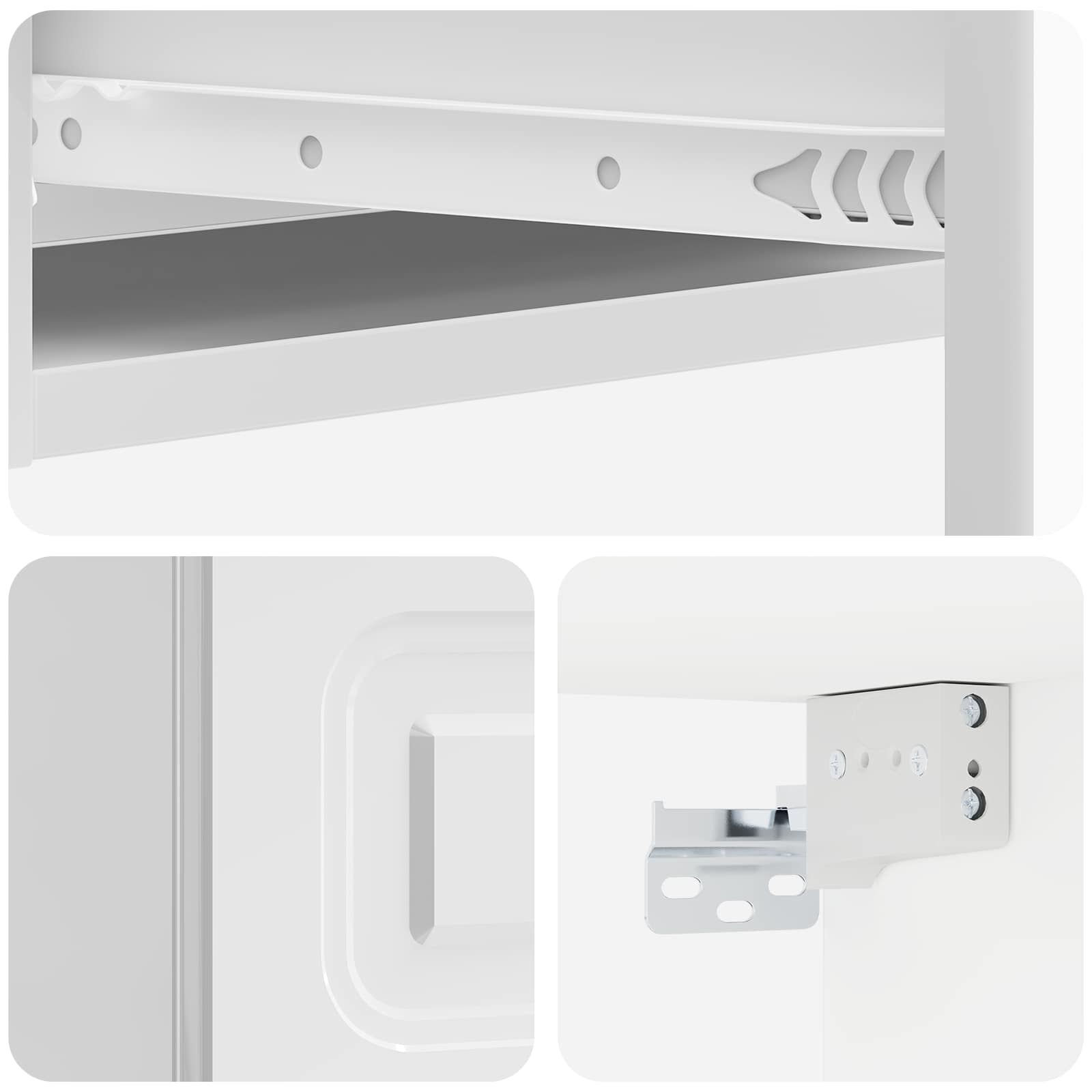 Tavolino da Parete Laterale Bianco Lucido 59 x 34,5 x 17 cm | homemem39