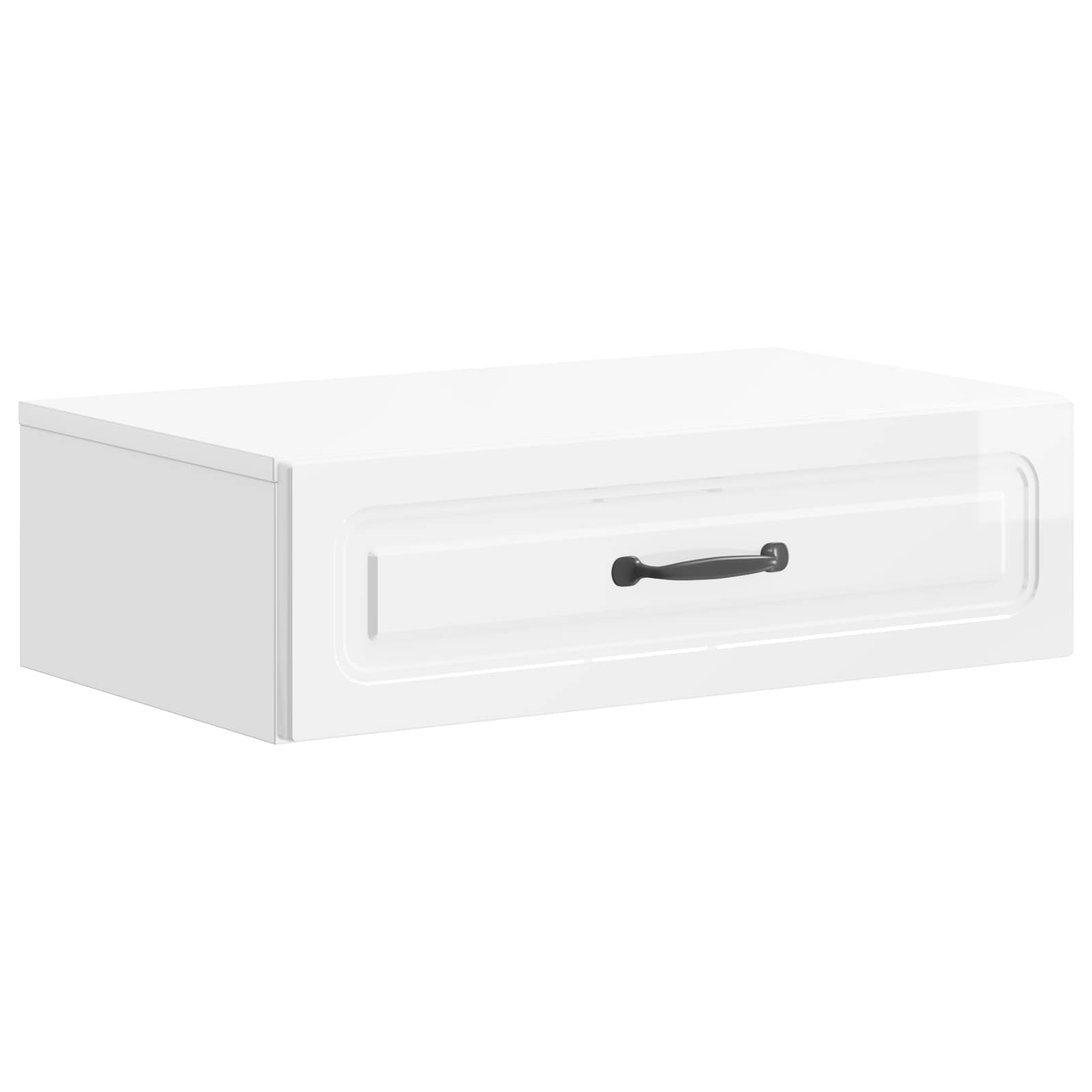 Tavolino da Parete Laterale Bianco Lucido 59 x 34,5 x 17 cm | homemem39
