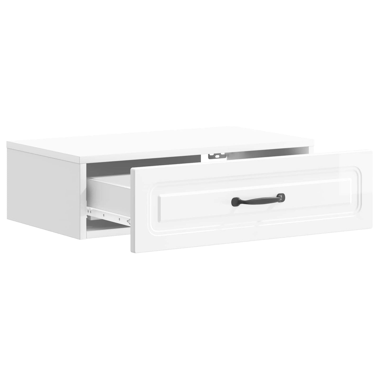 Tavolino da Parete Laterale Bianco Lucido 59 x 34,5 x 17 cm | homemem39