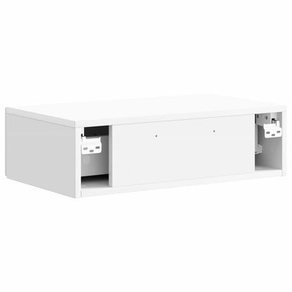 Tavolino da Parete Laterale Bianco Lucido 59 x 34,5 x 17 cm | homemem39