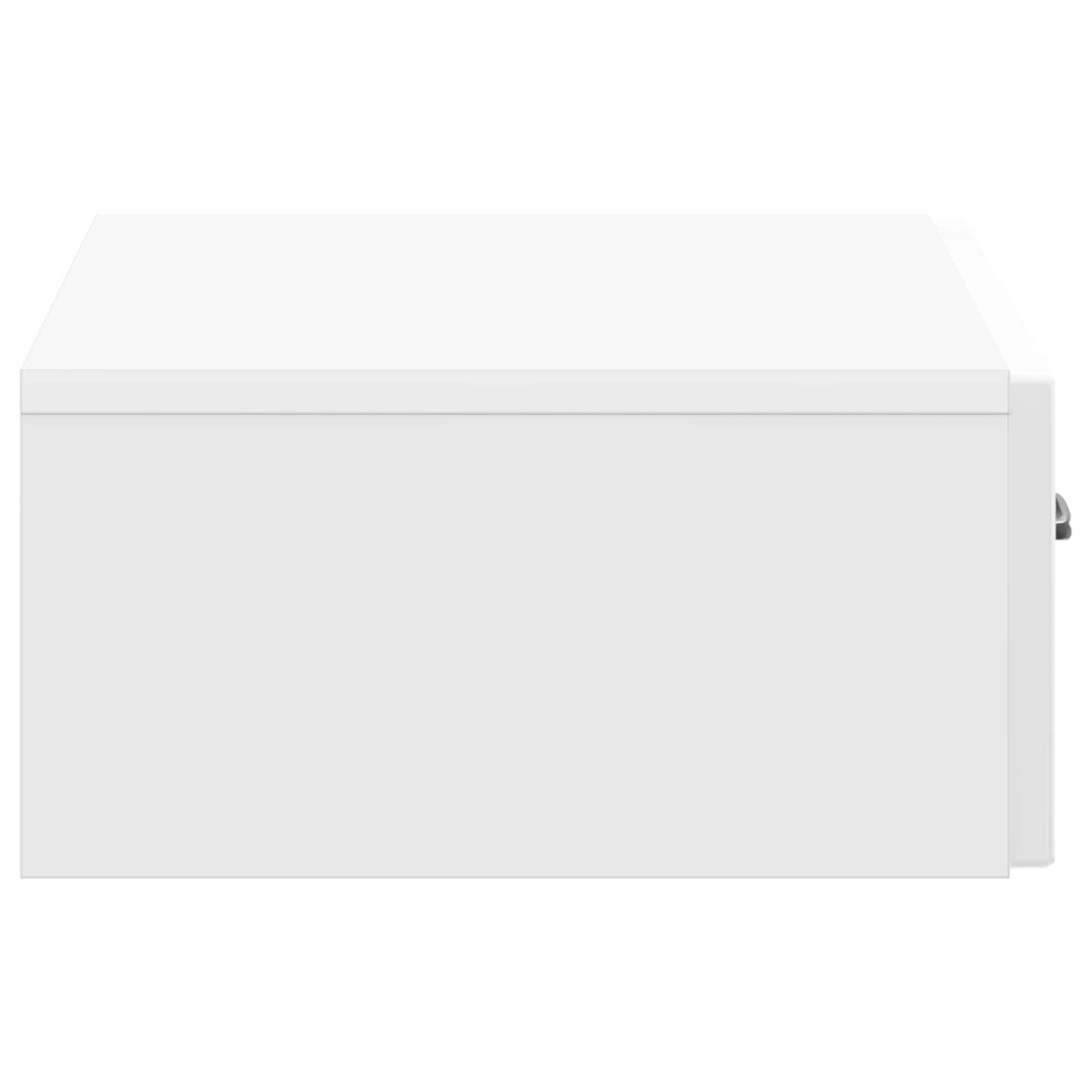 Tavolino da Parete Laterale Bianco Lucido 59 x 34,5 x 17 cm | homemem39