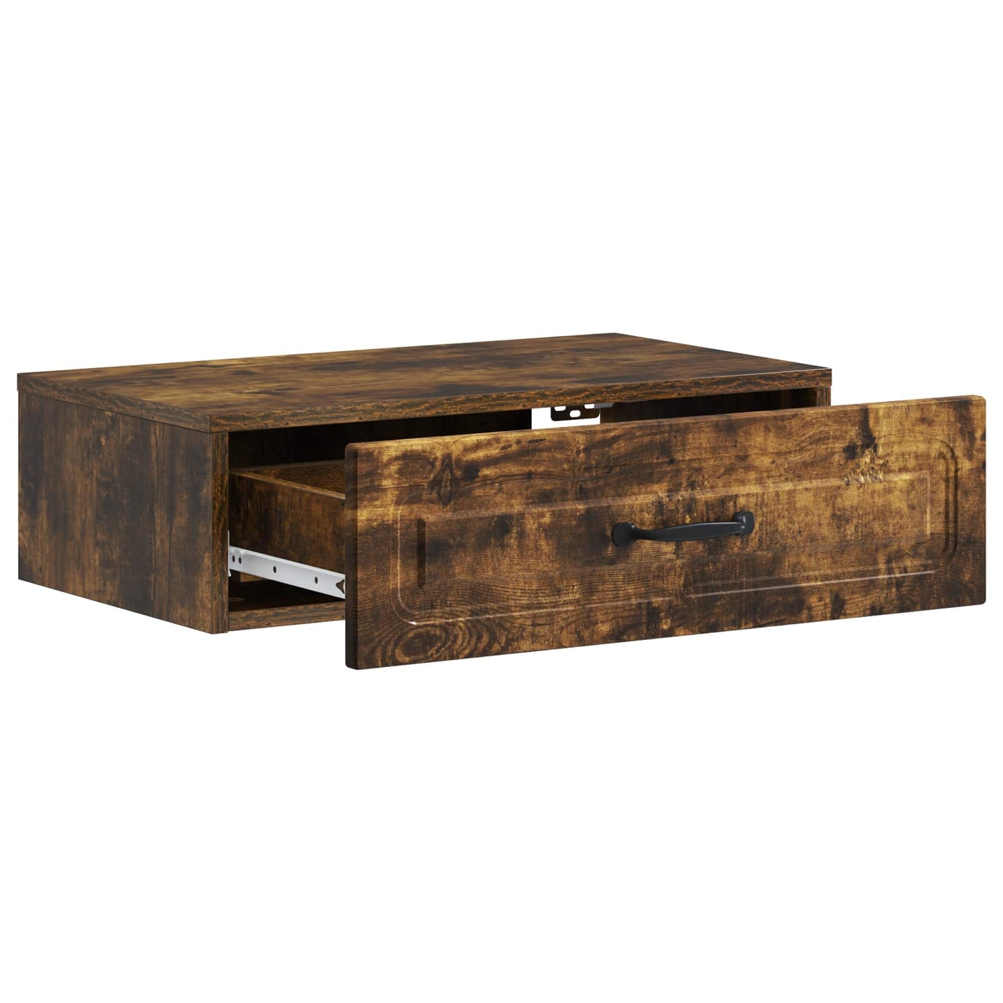 Tavolino da Parete Laterale Rovere Fumo 59 x 34,5 x 17 cm