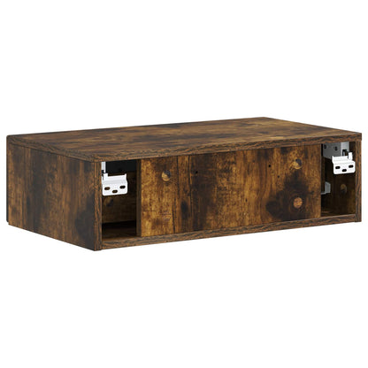 Tavolino da Parete Laterale Rovere Fumo 59 x 34,5 x 17 cm