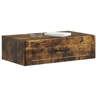 Tavolino da Parete Laterale Rovere Fumo 59 x 34,5 x 17 cm