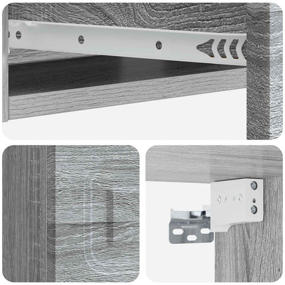 Tavolino da Parete Laterale Grigio Sonoma 59 x 34,5 x 17 cm