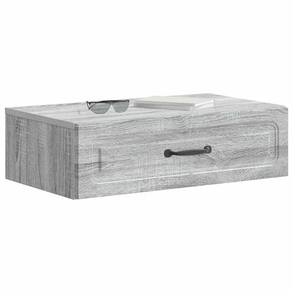 Tavolino da Parete Laterale Grigio Sonoma 59 x 34,5 x 17 cm