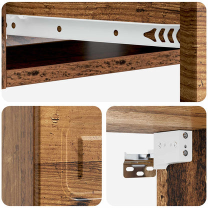 Tavolino da Parete Laterale Legno antico 59 x 34,5 x 17 cm | homemem39