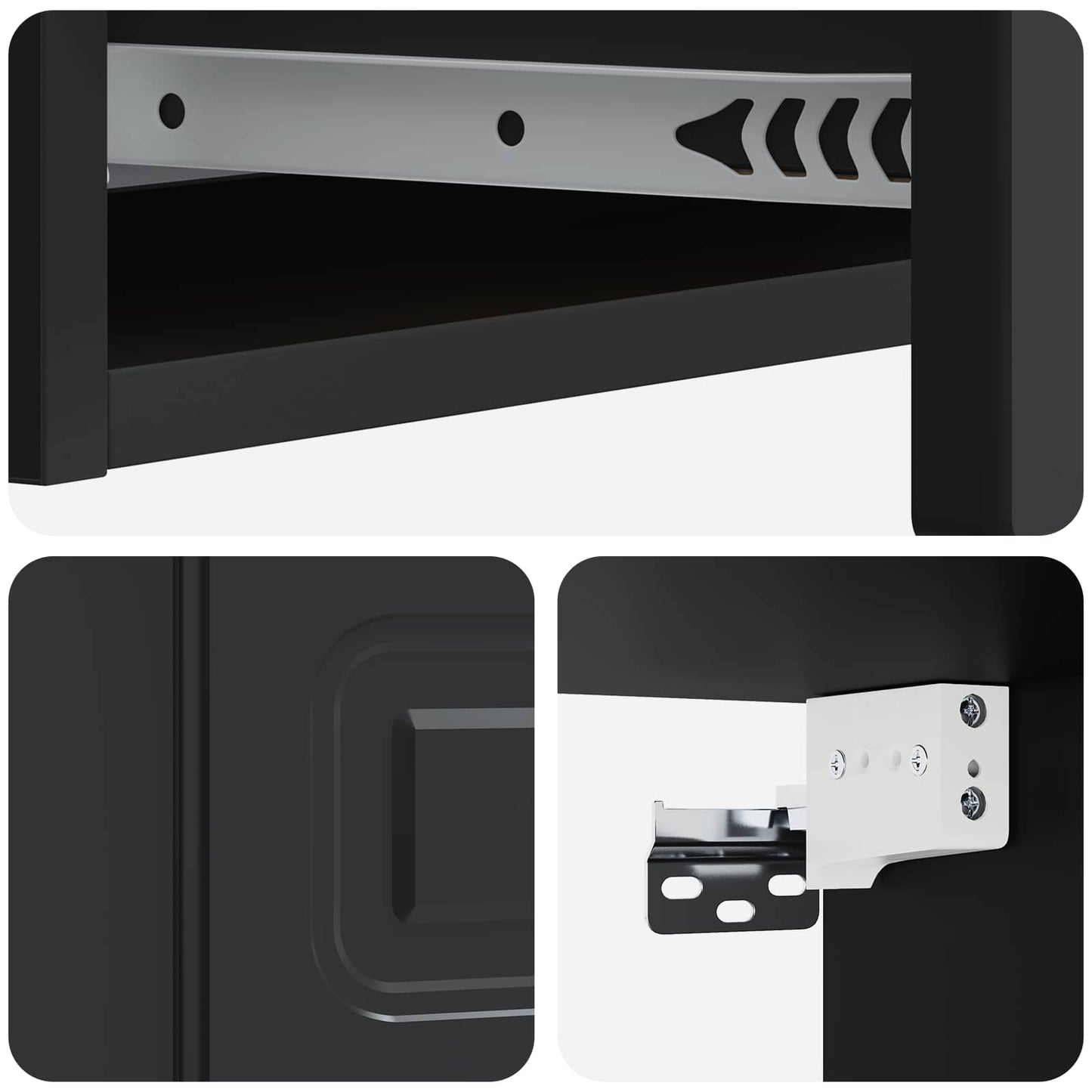 Tavolino da Parete Laterale Nero 87,5 x 34,5 x 17 cm | homemem39