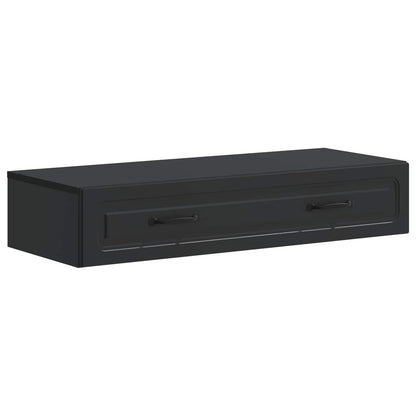 Tavolino da Parete Laterale Nero 87,5 x 34,5 x 17 cm
