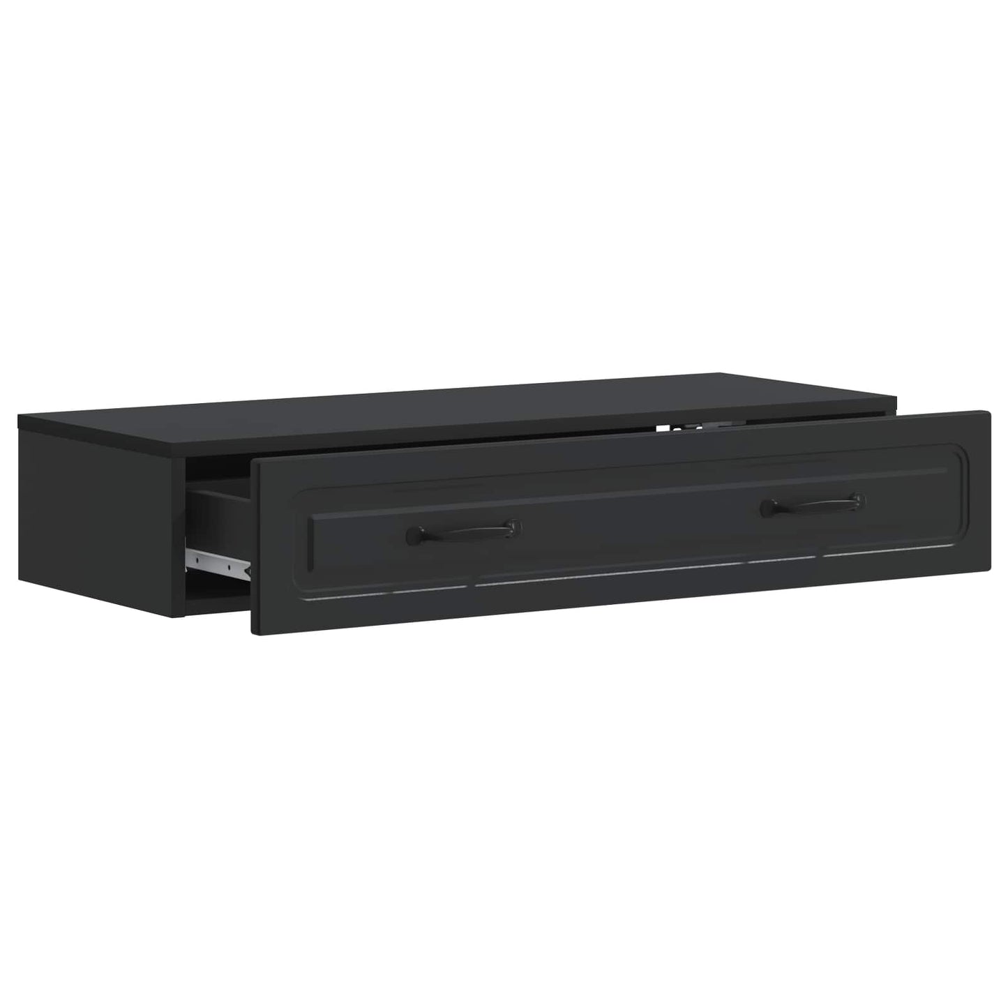 Tavolino da Parete Laterale Nero 87,5 x 34,5 x 17 cm