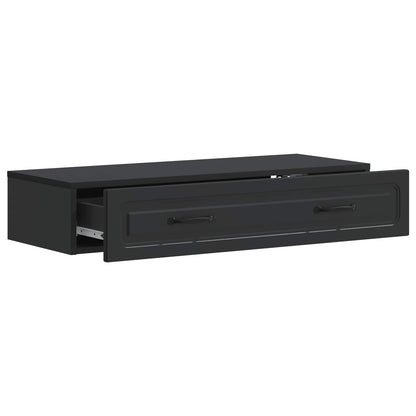Tavolino da Parete Laterale Nero 87,5 x 34,5 x 17 cm