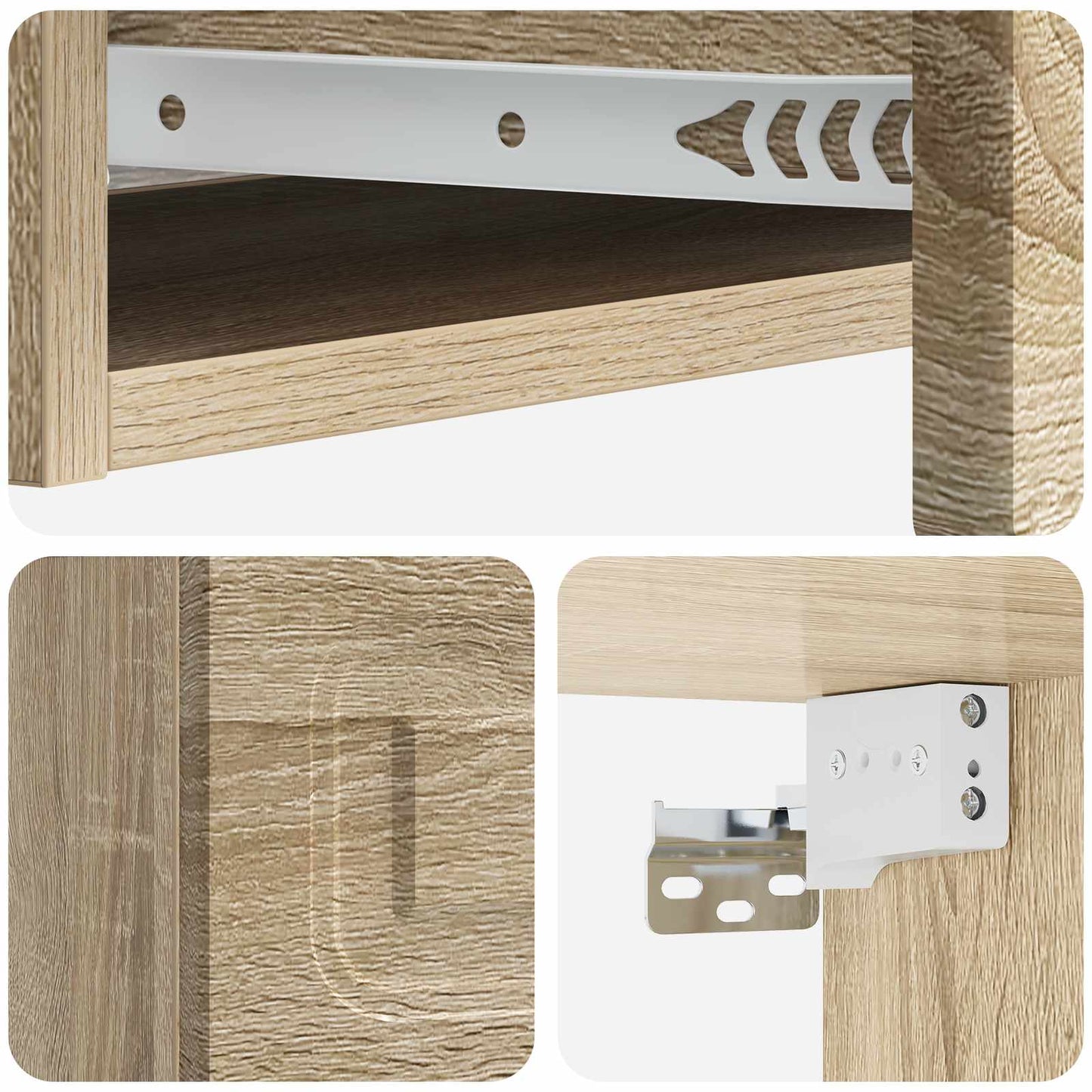 Tavolino da Parete Laterale Rovere Sonoma 87,5 x 34,5 x 17 cm | homemem39