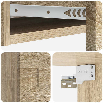 Tavolino da Parete Laterale Rovere Sonoma 87,5 x 34,5 x 17 cm