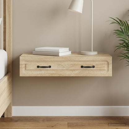 Tavolino da Parete Laterale Rovere Sonoma 87,5 x 34,5 x 17 cm