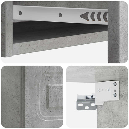 Tavolino da Parete Laterale Grigio Cemento 87,5 x 34,5 x 17 cm | homemem39