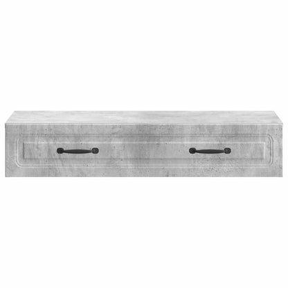 Tavolino da Parete Laterale Grigio Cemento 87,5 x 34,5 x 17 cm