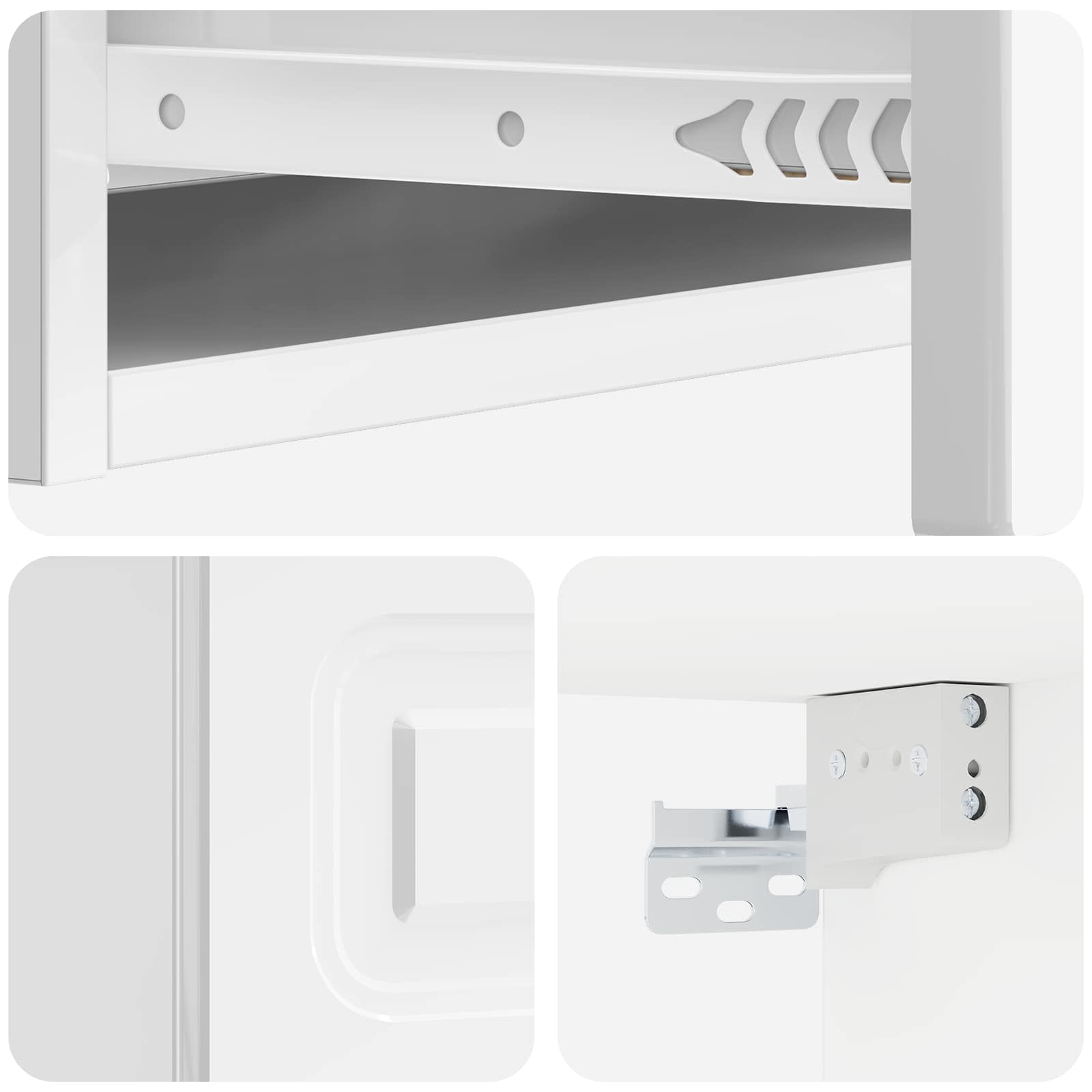 Tavolino da Parete Laterale Bianco Lucido 87,5 x 34,5 x 17 cm | homemem39