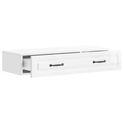 Tavolino da Parete Laterale Bianco Lucido 87,5 x 34,5 x 17 cm | homemem39