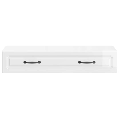 Tavolino da Parete Laterale Bianco Lucido 87,5 x 34,5 x 17 cm | homemem39